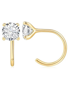 Aros de Cartílago Huggie para Mujeres - Diamante Brillante