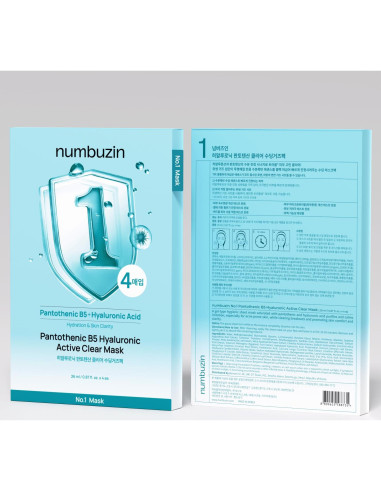 Mascarilla Facial Numbuzin No.1 Hidratante 4 Unidades