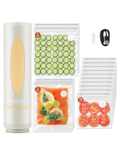 Sellador al vacío Modone Beige + 15 bolsas reutilizables