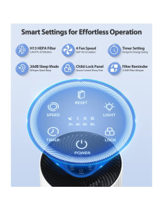 Purificador de aire HEPA ECOSELF HAP604 para habitaciones grandes 2