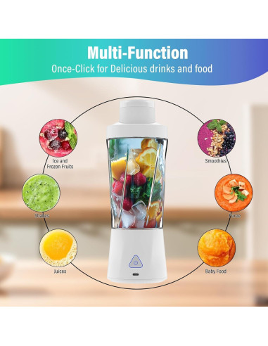 Licuadora Portátil BESNOOW HD-10 700ml 360W Autolimpieza Blanca