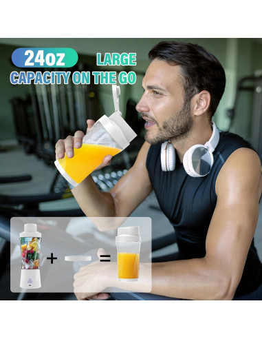 Licuadora Portátil BESNOOW HD-10 700ml 360W Autolimpieza Blanca