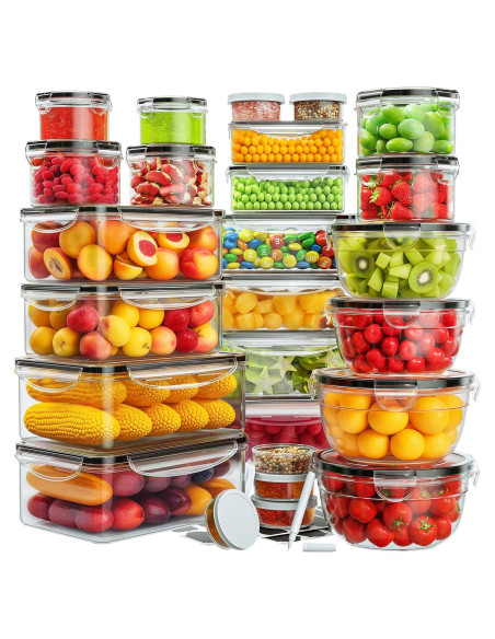 Juego de 52 Contenedores de Almacenamiento JSCARES Herméticos Juego de 52 Contenedores de Almacenamiento JSCARES Herméticos