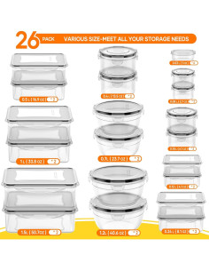 Juego de 52 Contenedores de Almacenamiento JSCARES Herméticos 2