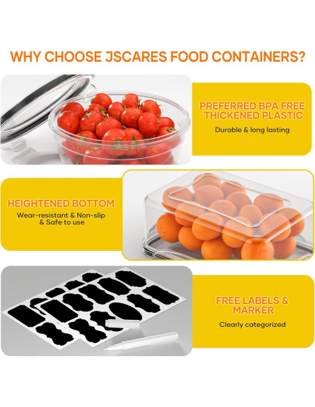 Juego de 52 Contenedores de Almacenamiento JSCARES Herméticos Juego de 52 Contenedores de Almacenamiento JSCARES Herméticos