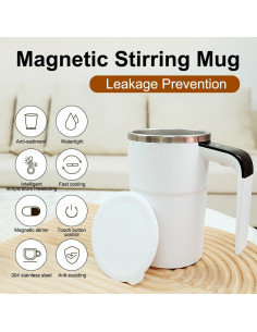 Taza de café automezcladora OUGETHER 380ml con termómetro LCD 2