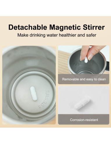 Taza de café automezcladora OUGETHER 380ml con termómetro LCD