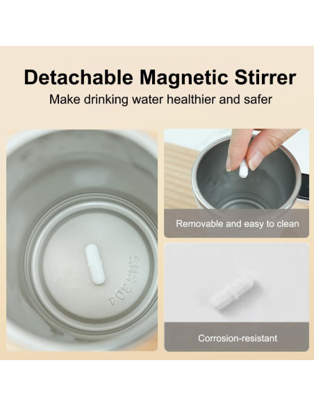 Taza de café automezcladora OUGETHER 380ml con termómetro LCD