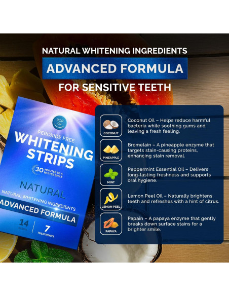 Tiras Blanqueadoras Naturales Pop On Veneers - 14 Tiras Menta