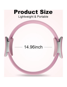 Anillo de Pilates Quorvella 38 cm Rosa con Mangos Acolchados 2