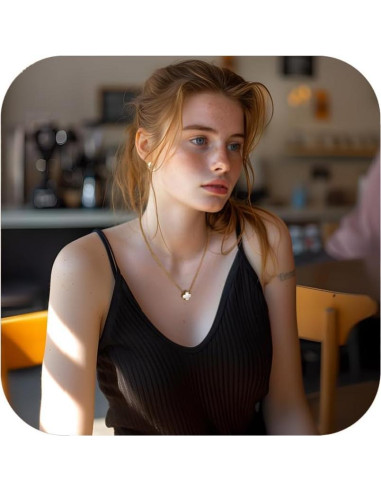 Collar Colgante de Trébol Baño de Oro 18K para Mujeres