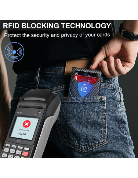Billetera delgada SEMORID para hombres con bloqueo RFID
