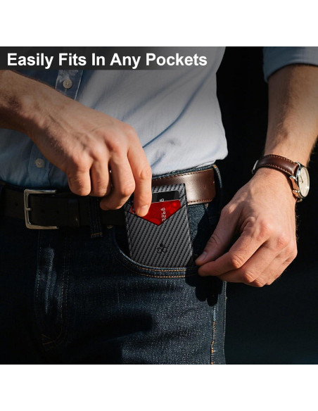 Billetera delgada SEMORID para hombres con bloqueo RFID