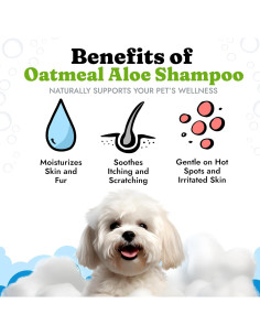 Champú Natural para Perros Vital Pet Life 64 oz - Avena y Aloe Vera 2