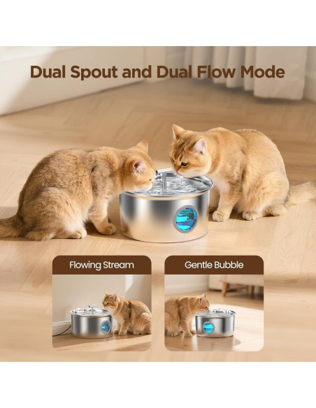 Fuente de Agua para Gatos UMOCUOY 2.6L Acero Inoxidable