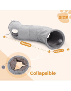 Túnel para Gatos PAWZ Road Colapsable en Forma de S 116.84 cm 2