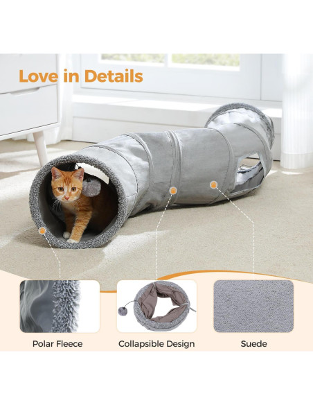 Túnel para Gatos PAWZ Road Colapsable en Forma de S 116.84 cm