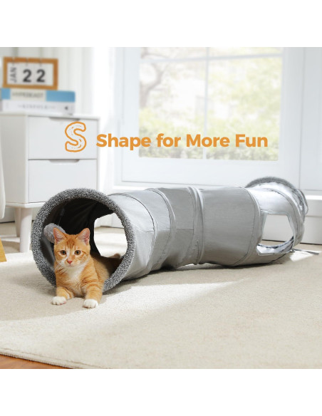 Túnel para Gatos PAWZ Road Colapsable en Forma de S 116.84 cm