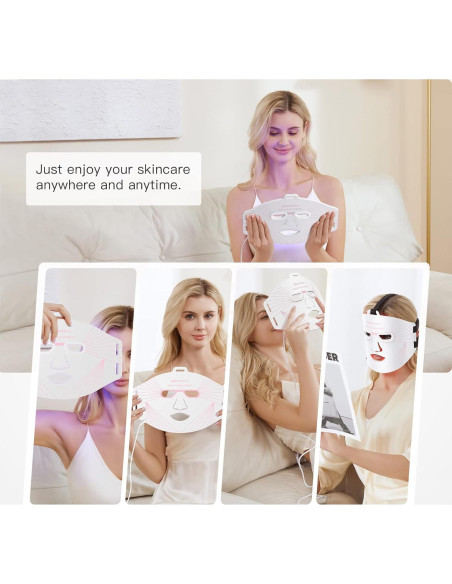 Máscara Facial LED Terapia de Luz IBORRIA 3 Colores 32x23cm