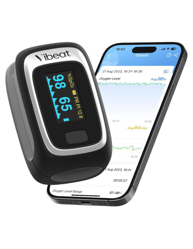 Oxímetro de Pulso Bluetooth Vibeat S5WB, Monitor SPO2 Portátil