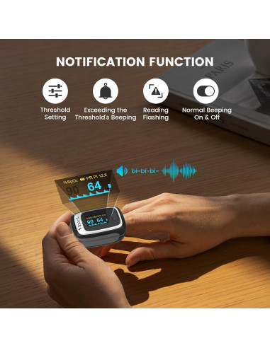 Oxímetro de Pulso Bluetooth Vibeat S5WB, Monitor SPO2 Portátil