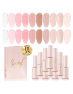 Set de Esmalte de Uñas Gel Nude Lechoso Beautpal 10 Colores 7ml