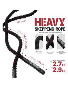 Cuerda de Salto Pesada Yes4All 1.09kg con Mango Antideslizante 2