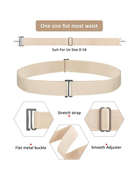 Cinturones Elásticos Invisibles SATINIOR 4 Piezas para Mujeres