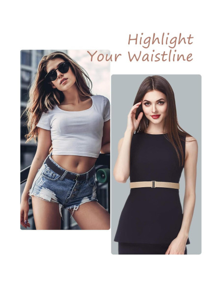 Cinturones Elásticos Invisibles SATINIOR 4 Piezas para Mujeres