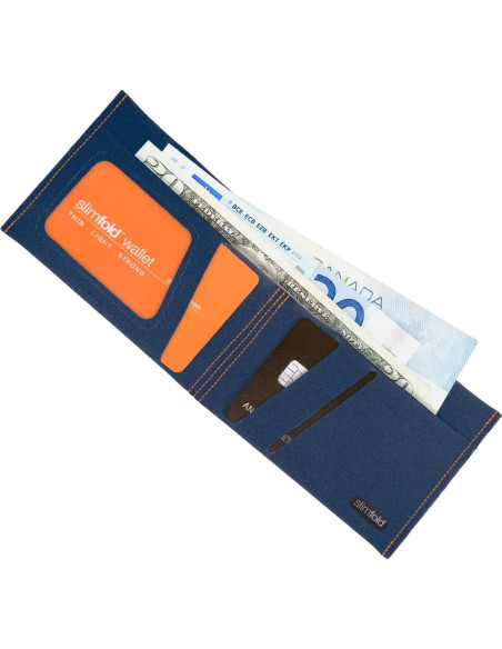 Cartera Minimalista Vegana SlimFold MICRO Hombre RFID Azul Marino Cartera Minimalista Vegana SlimFold MICRO Hombre RFID Azul Marino