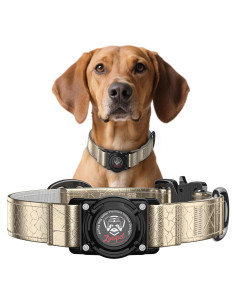 Collar para Perro Zowpet M - Cuero Impermeable con Soporte AirTag