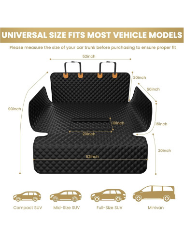 Funda de Carga para Perros BONTHEE XL Impermeable SUV Negro