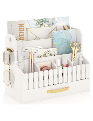 Organizador de Correo de Bambú Wisuce Essentials Blanco