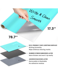 Papel de Pizarra Blanca Autoadhesivo T&W SAME FILM 43.9x200cm Azul 2