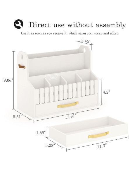 Organizador de Correo de Bambú Wisuce Essentials Blanco