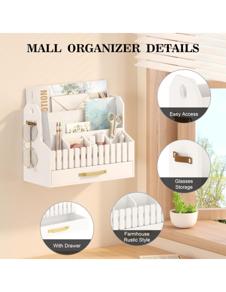 Organizador de Correo de Bambú Wisuce Essentials Blanco