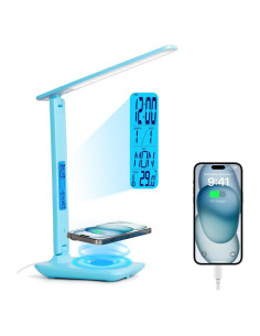 Lámpara de Escritorio LED Wanjiaone TX26C0 con Cargador Inalámbrico