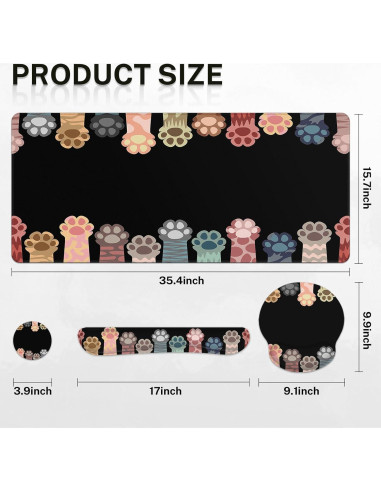 Alfombrilla de Ratón 4-en-1 Arttown con Reposamuñecas Ergonómico