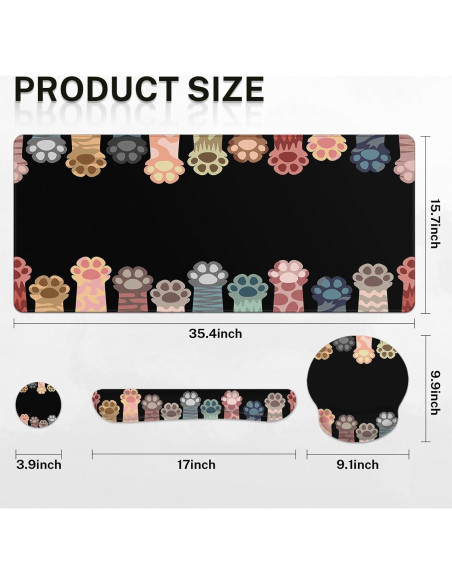 Alfombrilla de Ratón 4-en-1 Arttown con Reposamuñecas Ergonómico