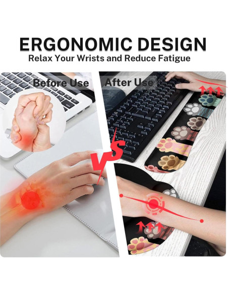 Alfombrilla de Ratón 4-en-1 Arttown con Reposamuñecas Ergonómico