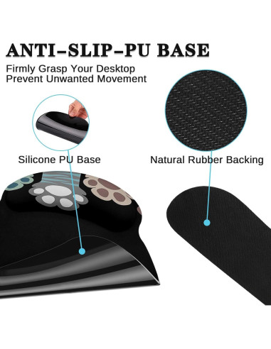 Alfombrilla de Ratón 4-en-1 Arttown con Reposamuñecas Ergonómico