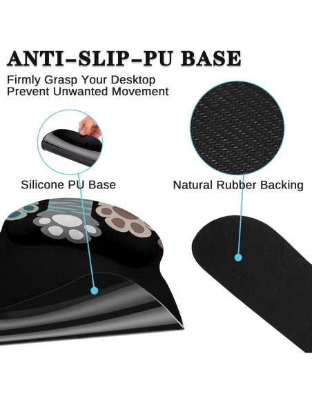 Alfombrilla de Ratón 4-en-1 Arttown con Reposamuñecas Ergonómico
