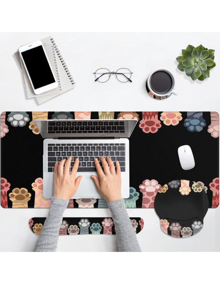 Alfombrilla de Ratón 4-en-1 Arttown con Reposamuñecas Ergonómico