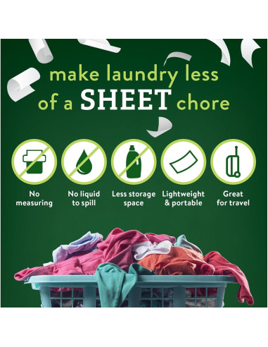 Hojas de detergente Biokleen Free & Clear - 100 cargas, hipoalergénico