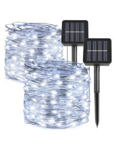 Luces de Cadena Solares Kemooie 200 LED 20m 8 Modos Blancas
