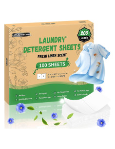 Hojas de Detergente para Ropa HOMERHYME - 100 Hojas Ecológicas