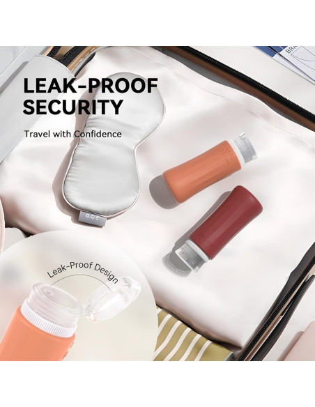 Juego de 4 Botellas de Viaje DEPOZA 97.2 ml Aprobadas por TSA