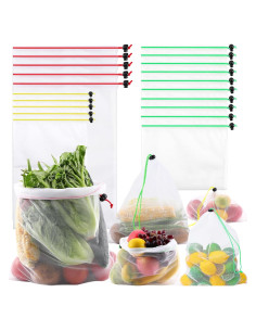 Bolsas Reutilizables Jeffbaubl 20 Piezas Malla Transpirable