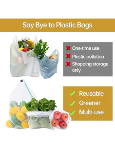 Bolsas Reutilizables Jeffbaubl 20 Piezas Malla Transpirable 2