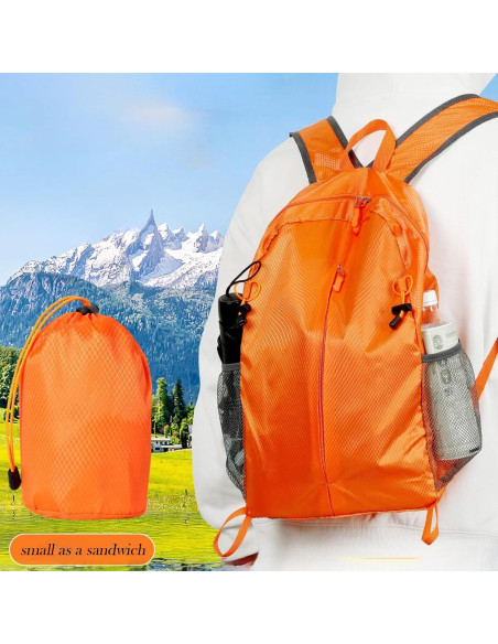 Mochila Plegable Impermeable Yloxuf 15L Negra para Viaje